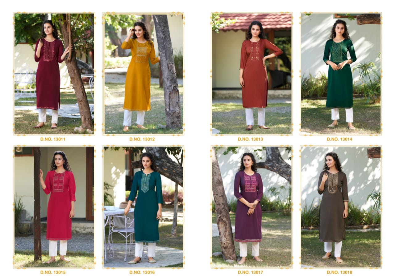 Kalaroop Kites 4 New Exclusive Party Wear Silk Embroidery Kurti Collection